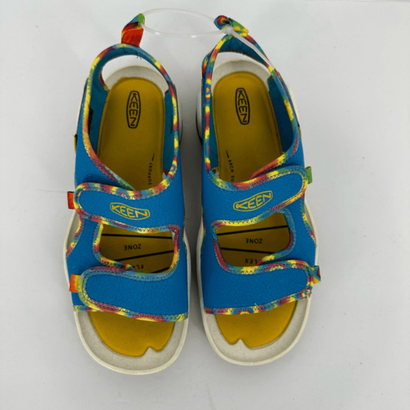 KEEN Knotch Creek Blue Tiedye Hook N Loop Sandals 1025650 Big Kids Size 5 - Picture 4 of 11